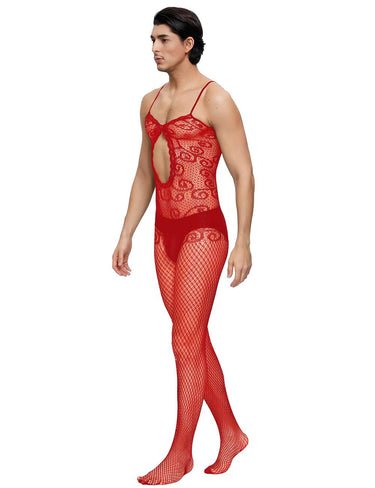Men's Swirl Cut Out Bodystocking by Scandals